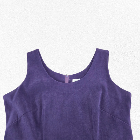 Vintage 90s Purple Jacquard Dress Set Jacket Career Party Two Piece Set Size 12 - Picture 14 of 16